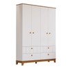Guarda-Roupa de Bebê Biscoito 4 Portas 4 Gavetas Branco Acetinado/Nature - Permóbili