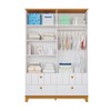 Guarda-Roupa de Bebê Biscoito 4 Portas 4 Gavetas Branco Acetinado/Nature - Permóbili