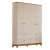 Guarda-Roupa de Bebê Biscoito 4 Portas 4 Gavetas Off White/Nature - Permóbili