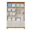 Guarda-Roupa de Bebê Biscoito 4 Portas 4 Gavetas Off White/Nature - Permóbili