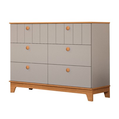 Cômoda de Bebê Biscoito 6 Gavetas 100% Mdf Fendi/Nature - Permóbili