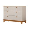Cômoda de Bebê Biscoito 6 Gavetas 100% Mdf Off White/Nature - Permóbili