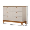 Cômoda de Bebê Biscoito 6 Gavetas 100% Mdf Off White/Nature - Permóbili