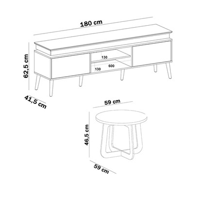 Sala de Estar Completa Cifra para TV Até 75 Polegadas com Led Carvalho/Grafite - Pnr Móveis