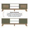 Rack com Painel para TV Até 75 Polegadas Tauari C/ Suporte para TV 2 Portas Carvalho/Menta - Pnr Móveis