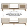 Rack com Painel para TV Até 75 Polegadas Tauari C/ Suporte para TV 2 Portas Carvalho/Off White - Pnr Móveis