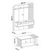 Sala de Estar Completa Angelim para TV Até 65 Polegadas 1 Porta Basculante com Led Cinamomo/Off White - Pnr Móveis