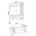 Sala de Estar Completa Angelim para TV Até 65 Polegadas 1 Porta Basculante com Led Cinamomo/Off White - Pnr Móveis