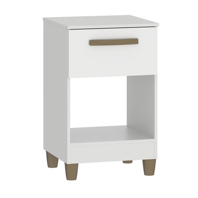 Mesa de Cabeceira Prada 1 Gaveta Branco - Fellicci