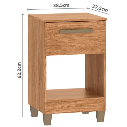 Mesa de Cabeceira Prada 1 Gaveta Mel - Fellicci