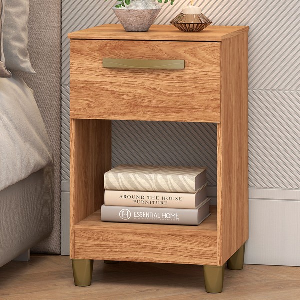 Mesa de Cabeceira Prada 1 Gaveta Mel - Fellicci