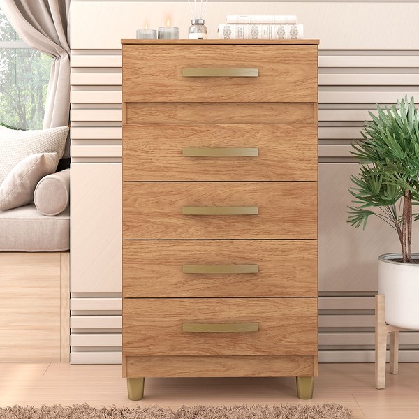 Cômoda Malta 5 Gavetas Mel - Fellicci