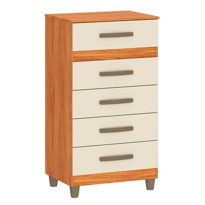 Cômoda Malta 5 Gavetas Cinamomo/Off White - Fellicci
