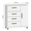 Cômoda Leme 1 Porta 4 Gavetas Branco - Fellicci