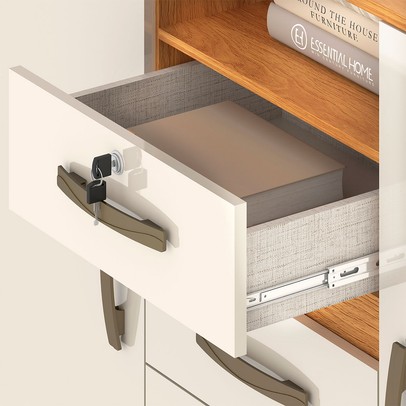 Cômoda Angra 2 Portas 4 Gavetas Cinamomo/Off White - Fellicci