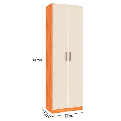 Armário Multiuso Cali 2 Portas Cinamomo/Off White - Fellicci