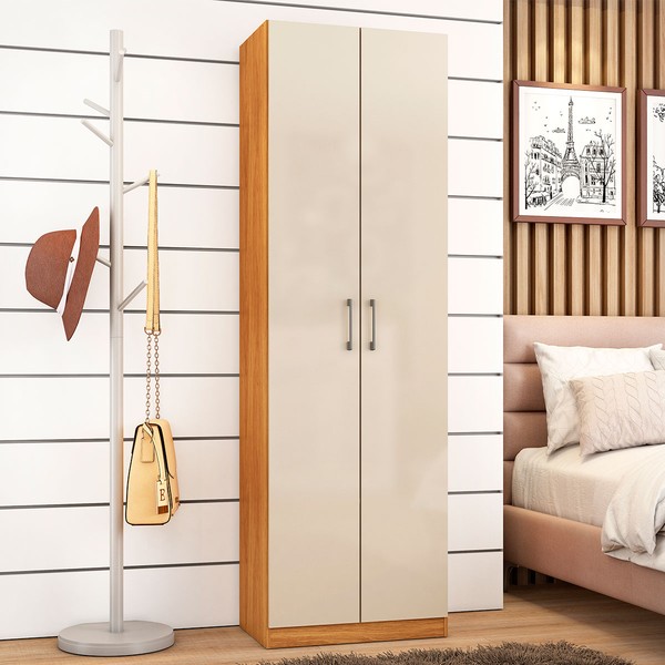 Armário Multiuso Cali 2 Portas Cinamomo/Off White - Fellicci