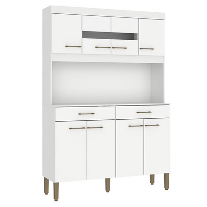 Armário de Cozinha Laura 8 Portas 2 Gavetas Branco - Fellicci