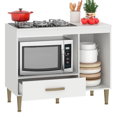 Balcão de Cozinha 1 Porta e 1 Gaveta Ba24 Branco - Fellicci