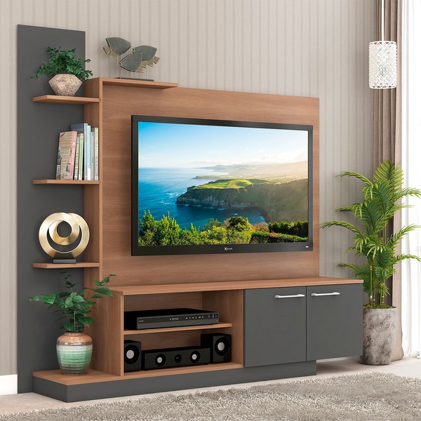 Estante para TV Até 55 Polegadas Havana 2 Portas Manchester/Grafite - Fellicci