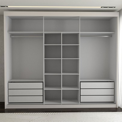 Guarda-Roupa Casal Cardial 3 Portas 6 Gavetas Branco - Panorama Móveis