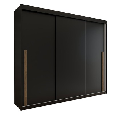 Guarda-Roupa Casal Cardial 3 Portas 6 Gavetas Preto - Panorama Móveis