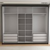 Guarda-Roupa Casal Cardial 3 Portas 6 Gavetas Preto - Panorama Móveis