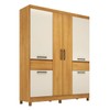Guarda-Roupa Casal Mauá 6 Portas 2 Gavetas Cinamon/Off White - Demóbile