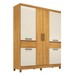 Guarda-Roupa Casal Mauá 6 Portas 2 Gavetas Cinamon/Off White - Demóbile