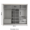 Guarda-Roupa Casal Cardial 3 Portas 6 Gavetas com Espelho Branco - Panorama Móveis