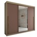 Guarda-Roupa Casal Cardial 3 Portas 6 Gavetas com Espelho Cappuccino/Terracota - Panorama Móveis