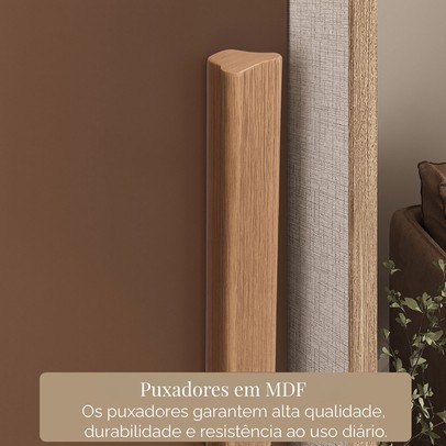 Guarda-Roupa Casal Cardial 3 Portas 6 Gavetas com Espelho Cappuccino/Terracota - Panorama Móveis