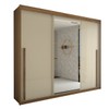 Guarda-Roupa Casal Cardial 3 Portas 6 Gavetas com Espelho Cinamomo/Off White - Panorama Móveis
