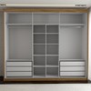 Guarda-Roupa Casal Cardial 3 Portas 6 Gavetas com Espelho Cinamomo/Off White - Panorama Móveis
