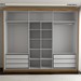 Guarda-Roupa Casal Cardial 3 Portas 6 Gavetas com Espelho Cinamomo/Off White - Panorama Móveis