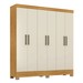 Guarda-Roupa Casal Prático 6 Portas 3 Gavetas Cinamon/Off-White - Demóbile