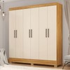 Guarda-Roupa Casal Prático 6 Portas 3 Gavetas Cinamon/Off-White - Demóbile