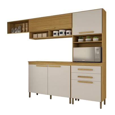 Cozinha Compacta Serena 5 Portas 2 Gavetas Marrocos/Off White - Panorama Móveis