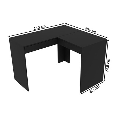 Penteadeira Giselle 1 Gaveta Preto - Pnr Móveis