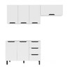 Cozinha Completa Meena 6 Portas 3 Gavetas 40250051 Branco - Politorno