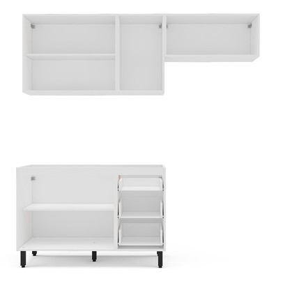 Cozinha Completa Meena 6 Portas 3 Gavetas 40250051 Branco/Azul - Politorno