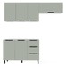 Cozinha Completa Meena 6 Portas 3 Gavetas 40250051 Branco/Verde Oliva - Politorno