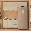 Cozinha Completa Meena 6 Portas 3 Gavetas 40250051 Branco/Verde Oliva - Politorno