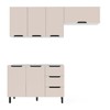 Cozinha Completa Meena 6 Portas 3 Gavetas 40250051 Branco/Creme - Politorno