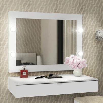 Penteadeira Camarim Lauren 1 Gaveta Branco - Pnr Móveis