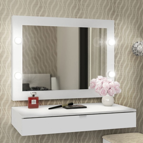 Penteadeira Camarim Lauren 1 Gaveta Branco - Pnr Móveis