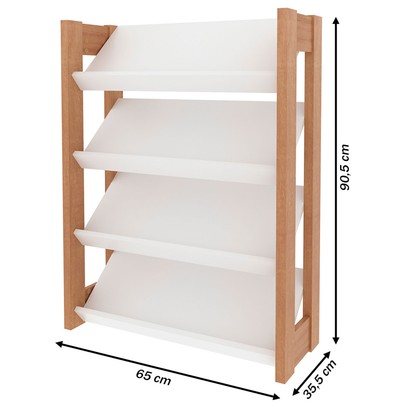 Sapateira Marrie 4 Prateleiras Amêndoa/Branco - Pnr Móveis