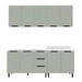 Cozinha Completa Meena 9 Portas 3 Gavetas 40250053 Branco/Verde Oliva - Politorno