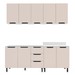 Cozinha Completa Meena 9 Portas 3 Gavetas 40250053 Branco/Creme - Politorno