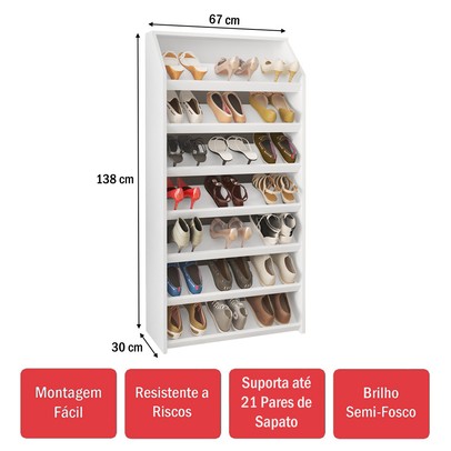 Sapateira Luana 6 Prateleiras - Pnr Móveis